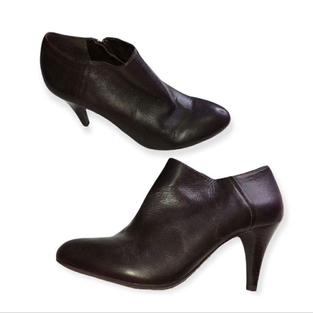 Antonio Melani Dark Brown Soft Leather Heel‎ Booties Women's Size 7M